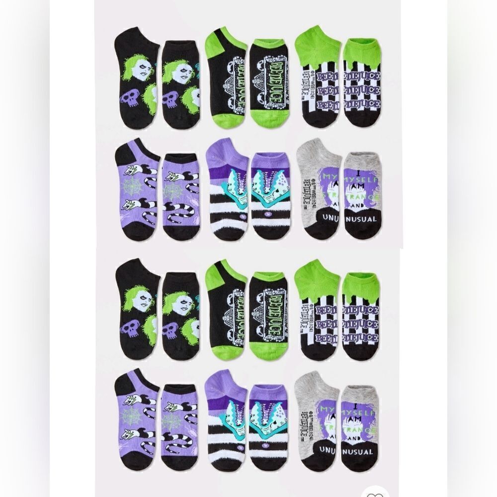 Beetlejuice Low Cut No-Show Socks 12 Pair NEW